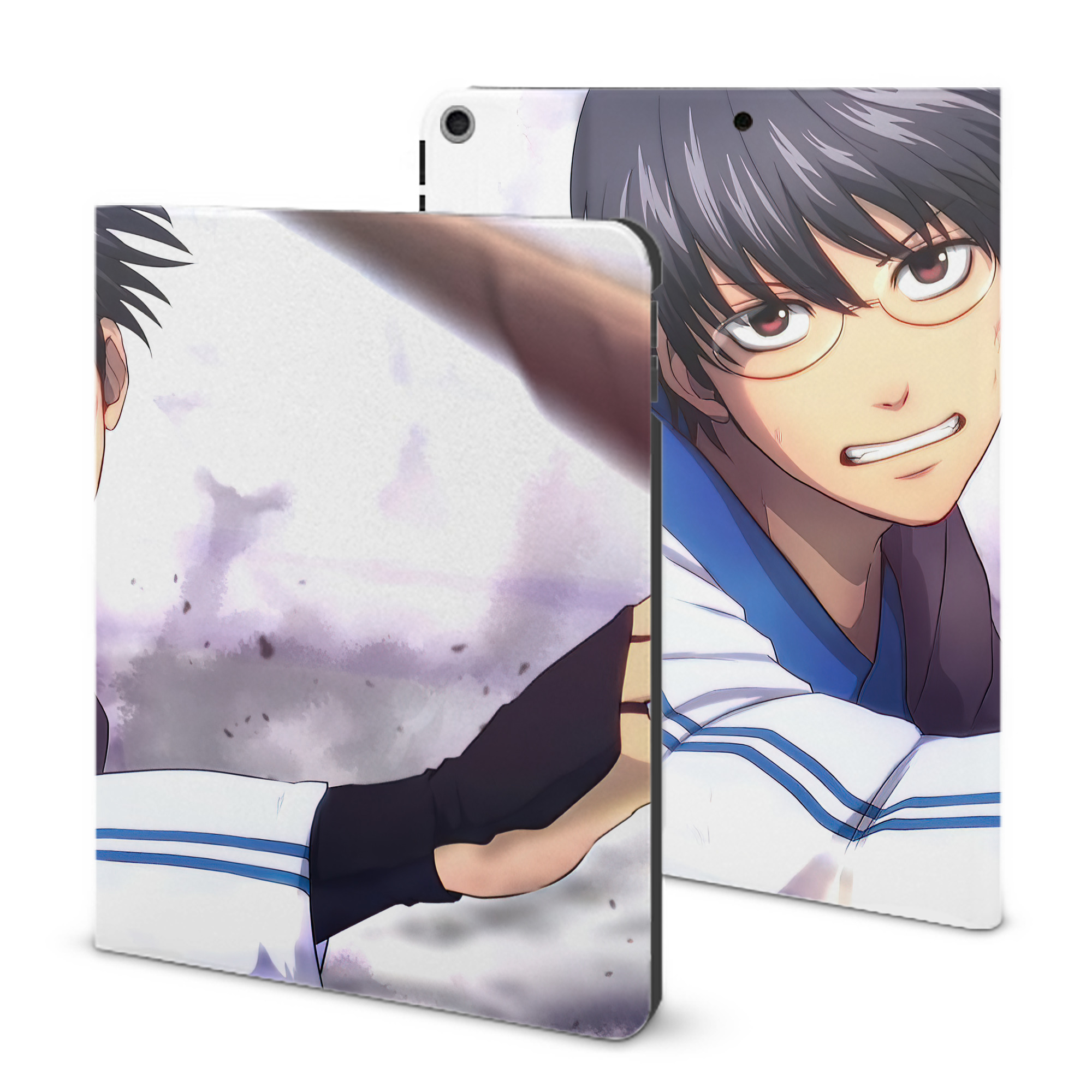 ぎんたま 坂田銀時（さかたぎんとき） 神楽 志村新八（しむら しんぱち） GINTAMA Sakata Gintoki Kagura Shimura Shinpachi IPad ケース ブック型 PUレザー TPU 耐衝撃 軽量 薄型 ペン収納なし 全面保護 IPad 各モデル対応